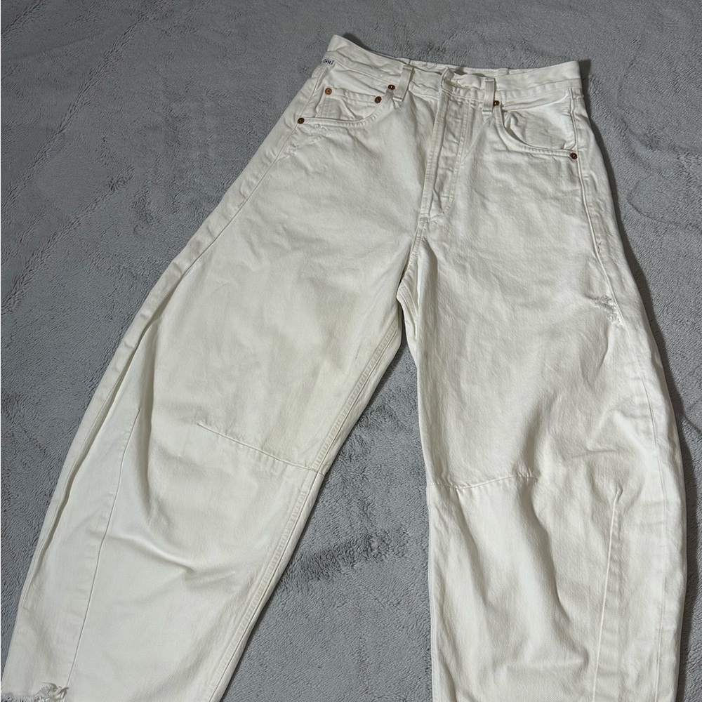 Citizens Of Humanity Cream Flare & Wide Leg Jeans